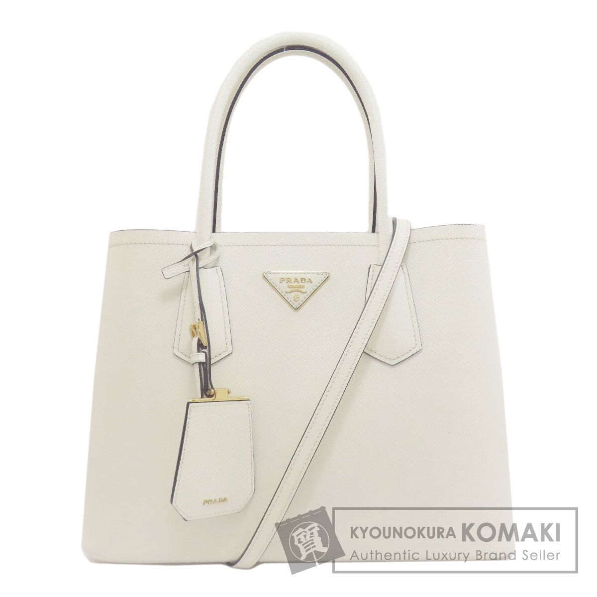 PRADA プラダ 1BG887 ダブル ミディアム 2WAY トートバッグ サフィアーノ レディース