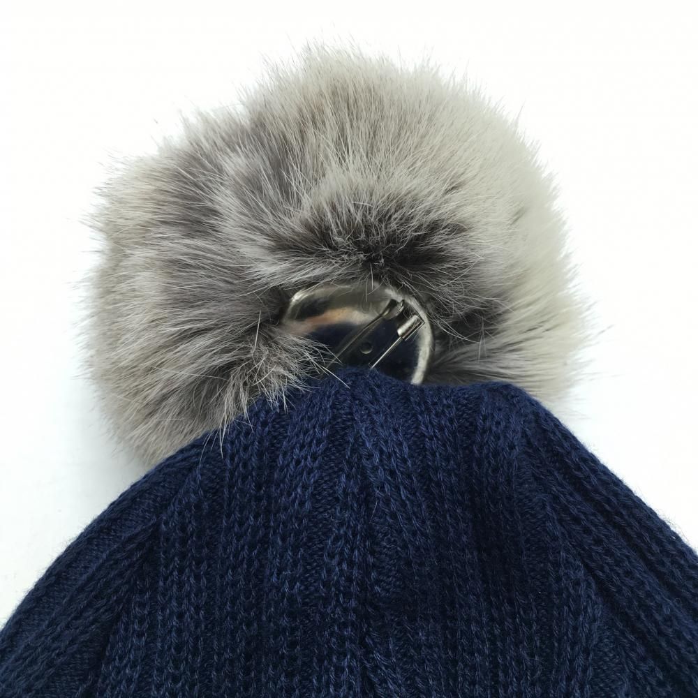 ニット帽 ゴルフ ポンポン RIENDA 耳当て 超美品23区ゴルフ ポンポン付 ポンポン取り外し可 ネイビー×白 ワック フライトニットキャップ ニット レディースWAAC 072234836 レディース スマイルスマイル