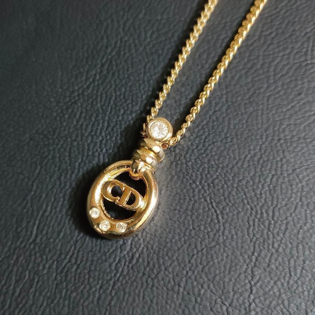 Dior ディオール ネックレス CDロゴ サークル ゴールド ストーン