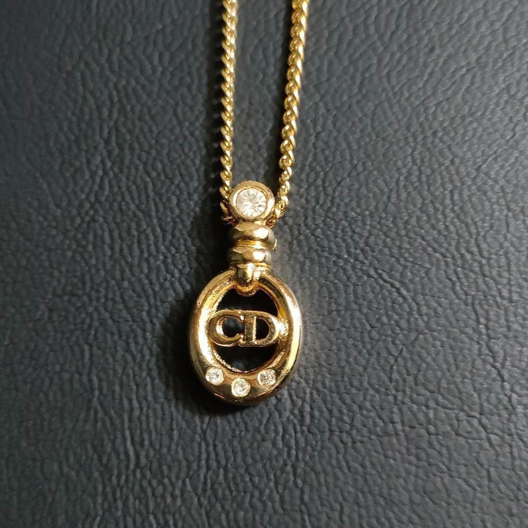 Dior ディオール ネックレス CDロゴ サークル ゴールド ストーン