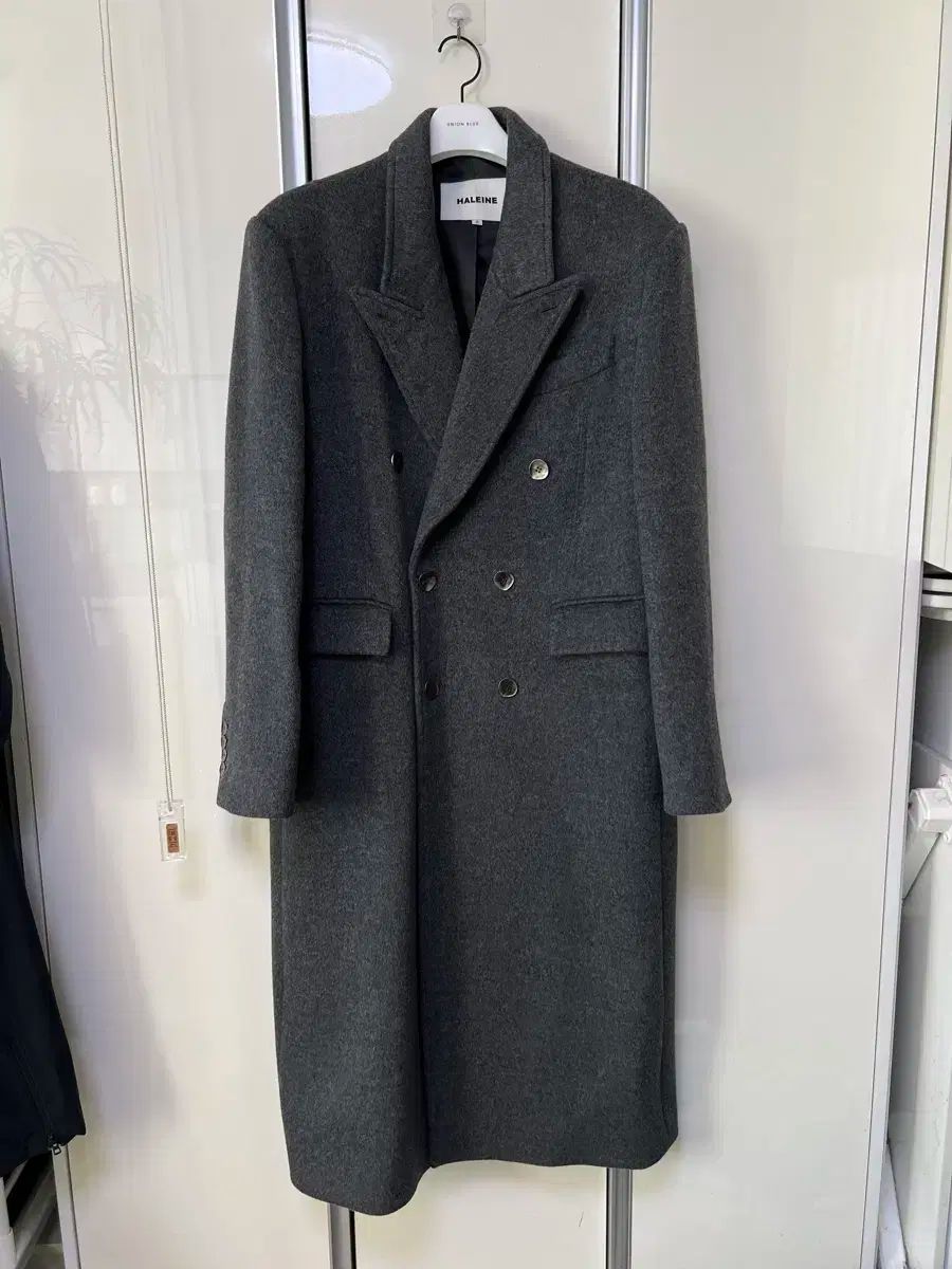 HALEINE９ アレンヌ ダブル ウール マキシコート チャコール グレー 2サイズ