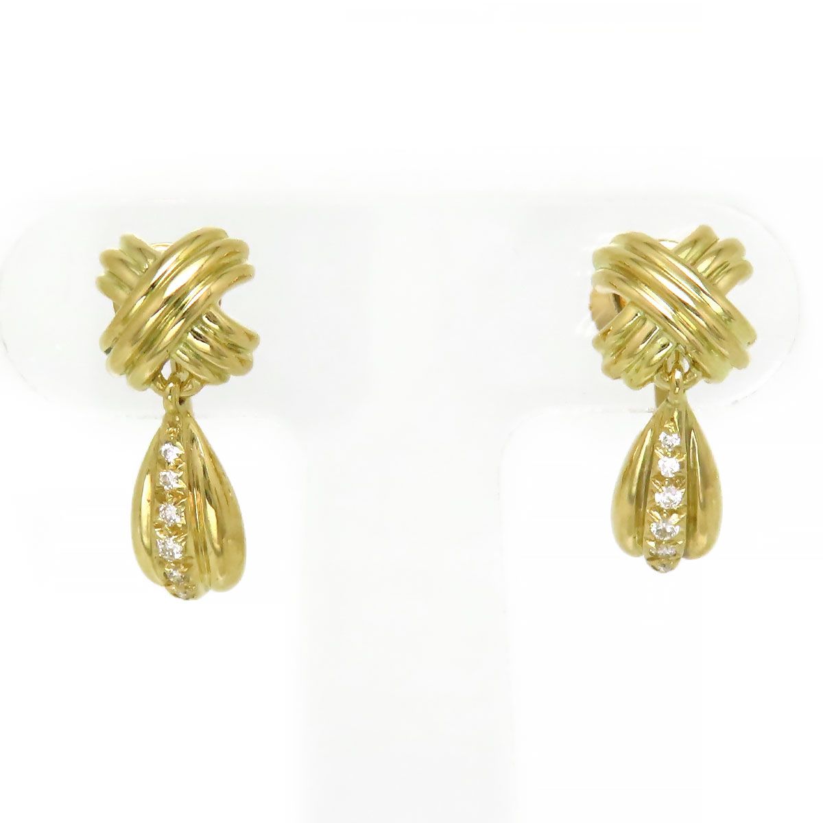 ティファニー シグネチャー ドロップ イヤリング ダイヤモンド K 18 750 YG レディース TIFFANY-Co. ジュエリー