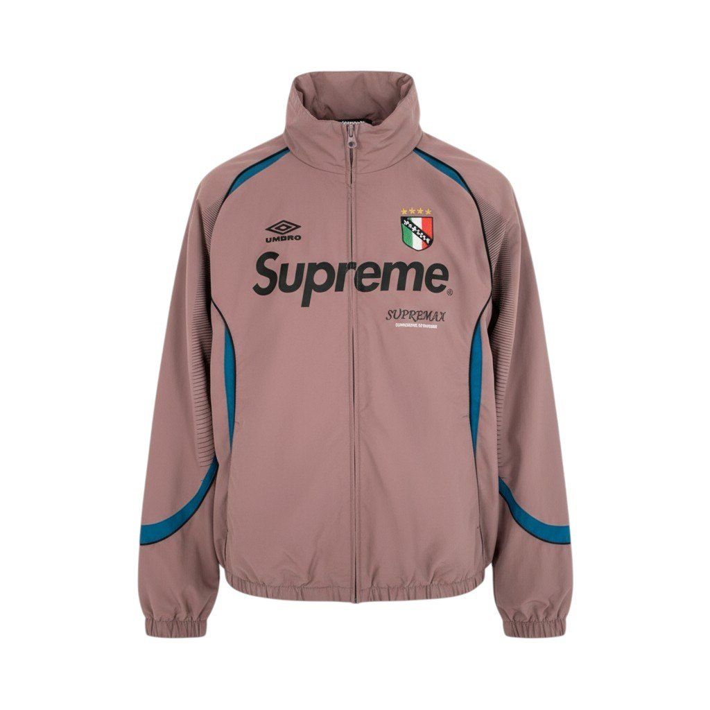 74k11 SUPREME シュプリーム × UMBRO アンブロ 22SS トラックジャケット ジップアップ フード収納可 アウター Lサイズ Dusty Plum メンズu02t