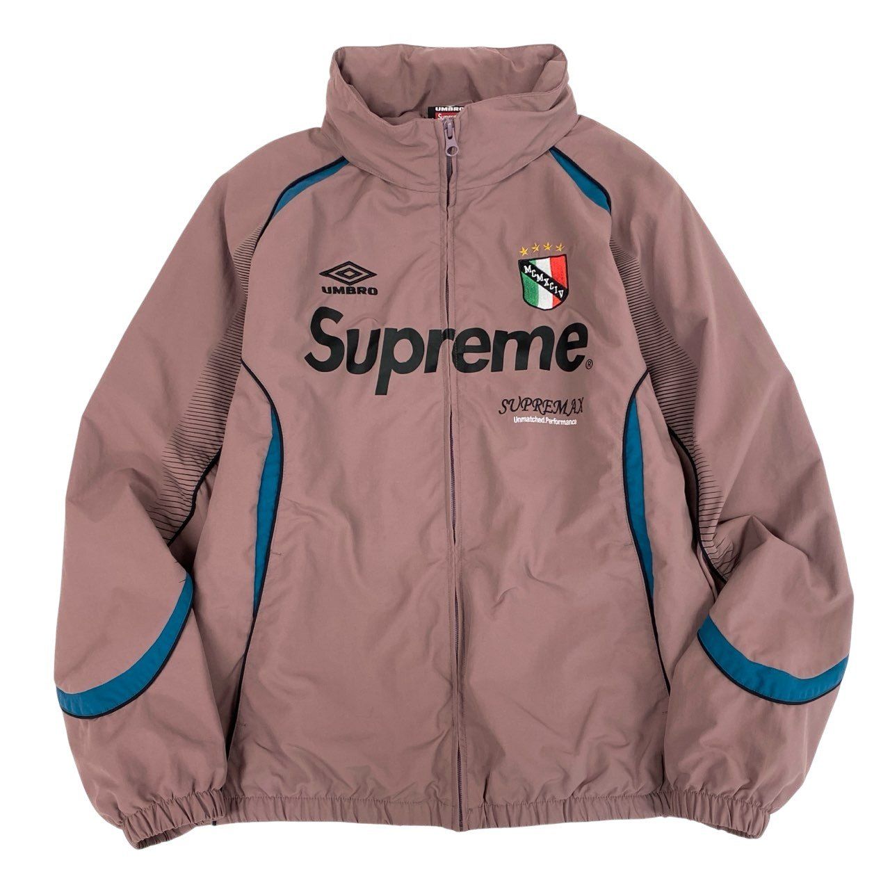 74k11 SUPREME シュプリーム × UMBRO アンブロ 22SS トラックジャケット ジップアップ フード収納可 アウター Lサイズ Dusty Plum メンズu02t