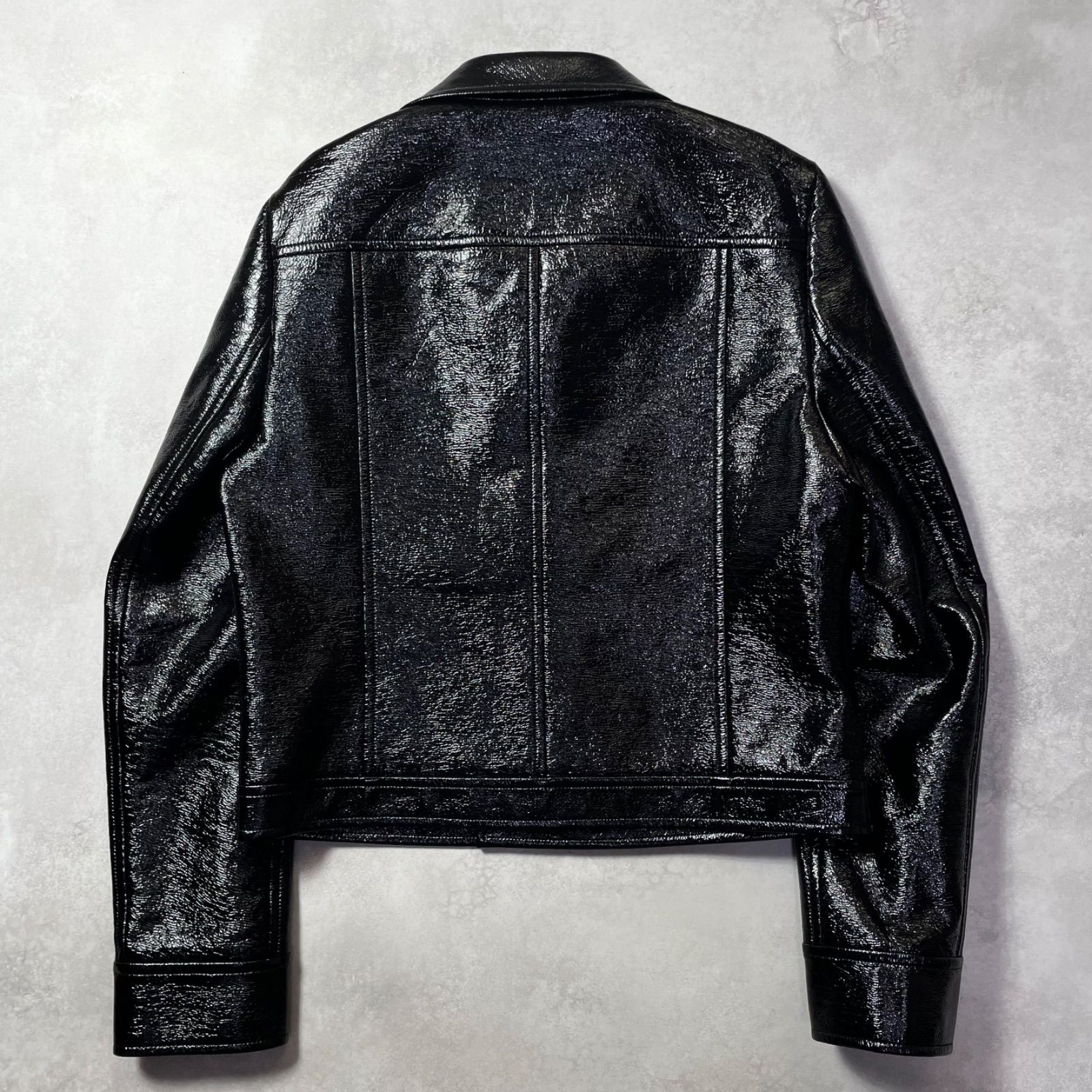 Courrges クレージュ シャイニービニールジャケット ライダース サイズ50 黒