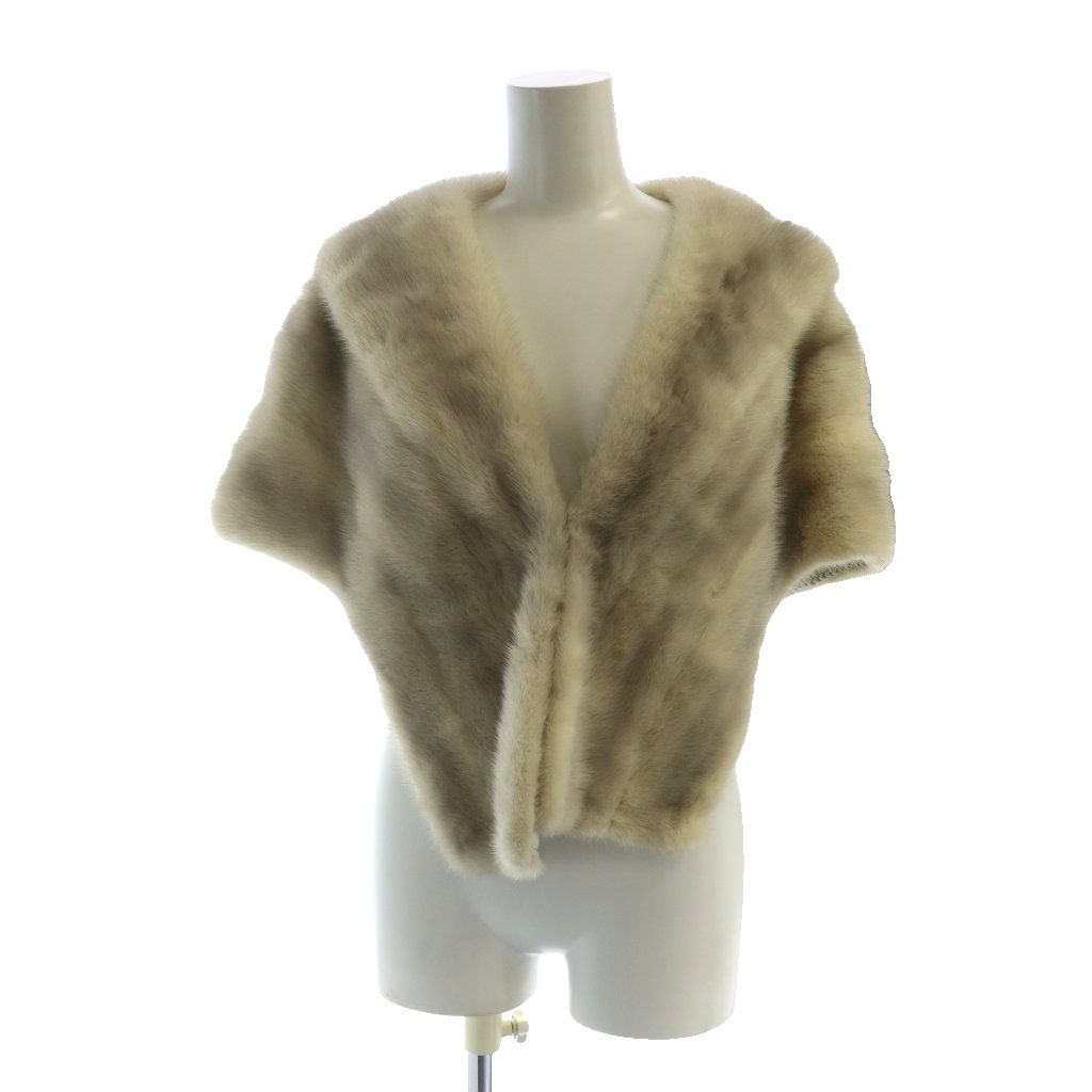 エンバ EMBA 毛皮マフラー ストール サファイアミンクファー 白 ホワイト グレー GY11 MQ