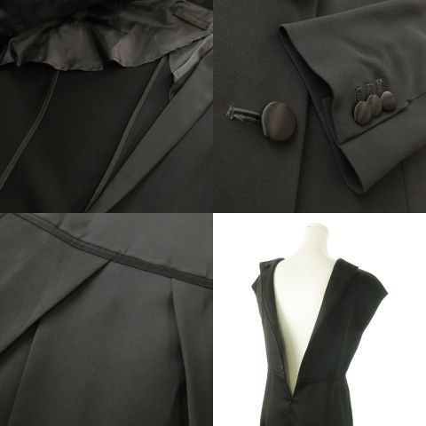 ピールスローリー ワンピース ジャケットセット Flolia セットアップ ツイードノーカラージャケット フレアワンピース