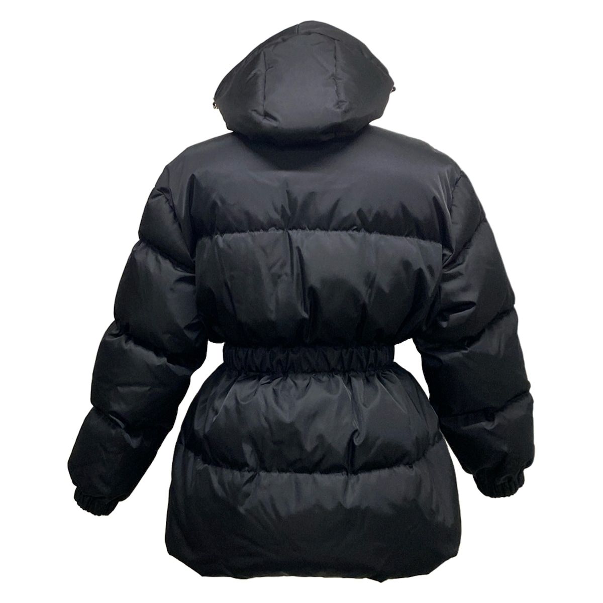 PRADA プラダ ダウンジャケット サイズ38 S レディース - 29 Y 966 黒 RE-NYLON メタルトライアングルロゴ ダウン