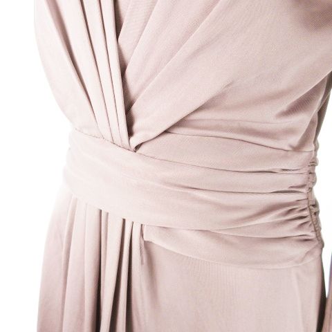 イッサロンドン ISSA LONDON シルクワンピース ひざ丈 深Vネック 長袖