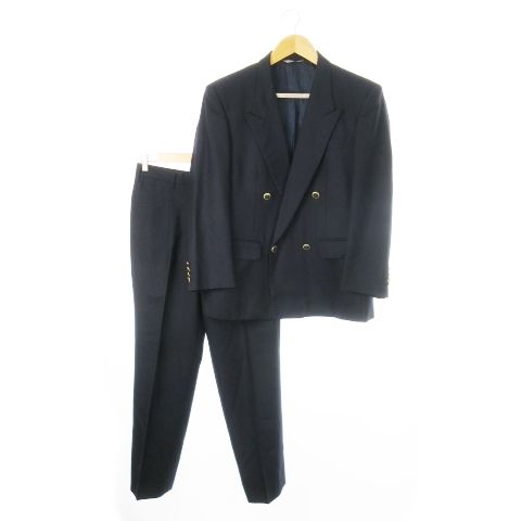 ドナート ヴィンチ Donato Vinci ダブルスーツ 2点セット セットアップ テーラードジャケット 総裏地 スラックス ストレート A4 M 紺 ネイビー CK16 GY99