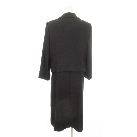 リリーバーン LILYBURN 東京ソワール ブラック フォーマル セットアップ 2点 セット ジャケット 総裏地 ロング ワンピース リボン付き 大きいサイズ 17 黒 ブラック MN5 GY99