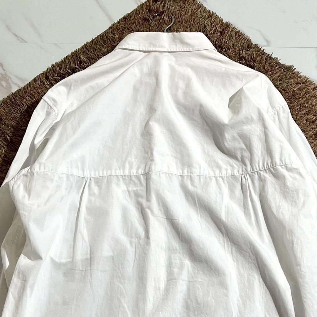 Y’s ワイズ コットンツイル ダブルフロント オーバーサイズシャツ 白 L Y's ワイズ コットンツイル ダブルフロント オーバーサイズ シャツ