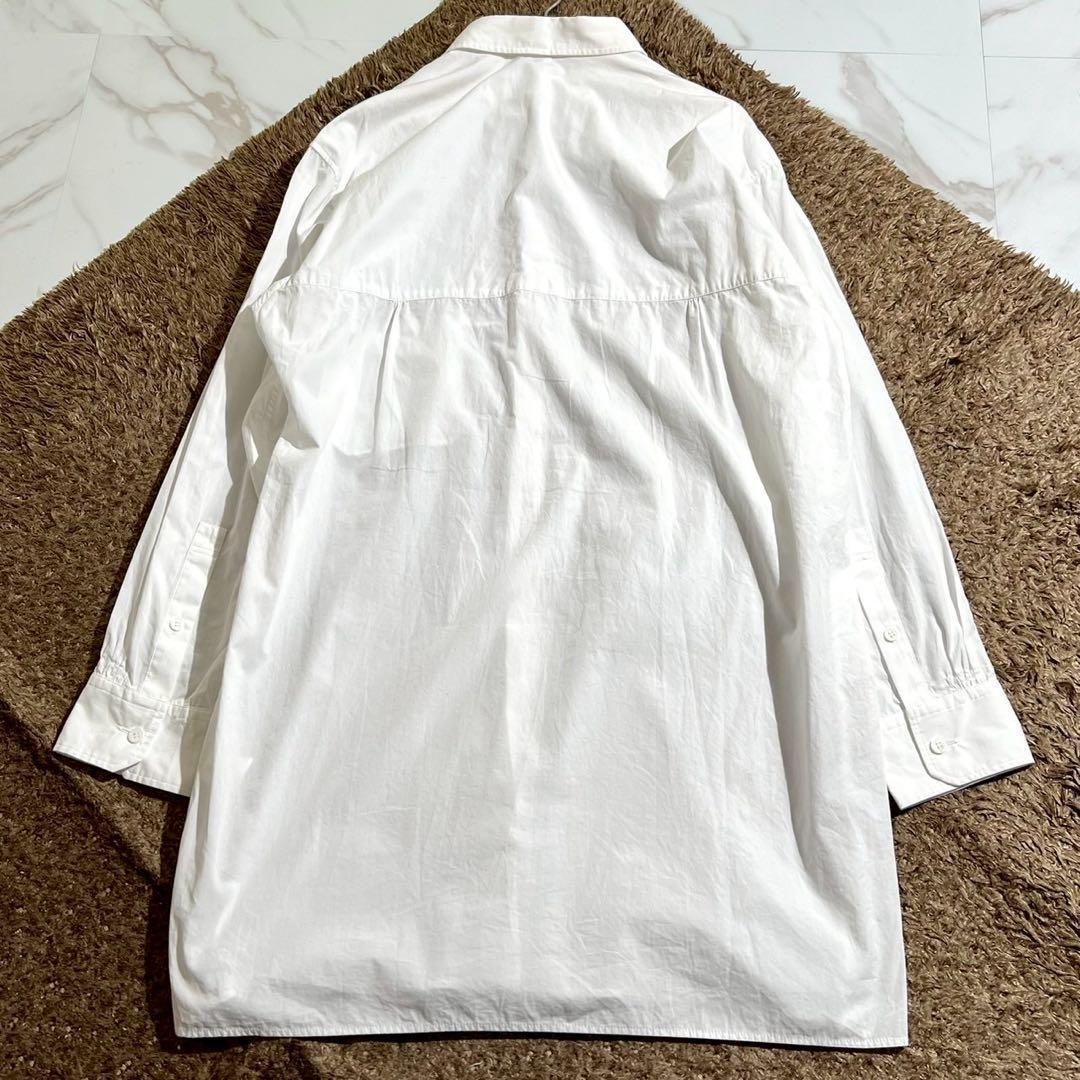 Y’s ワイズ コットンツイル ダブルフロント オーバーサイズシャツ 白 L Y's ワイズ コットンツイル ダブルフロント オーバーサイズ シャツ