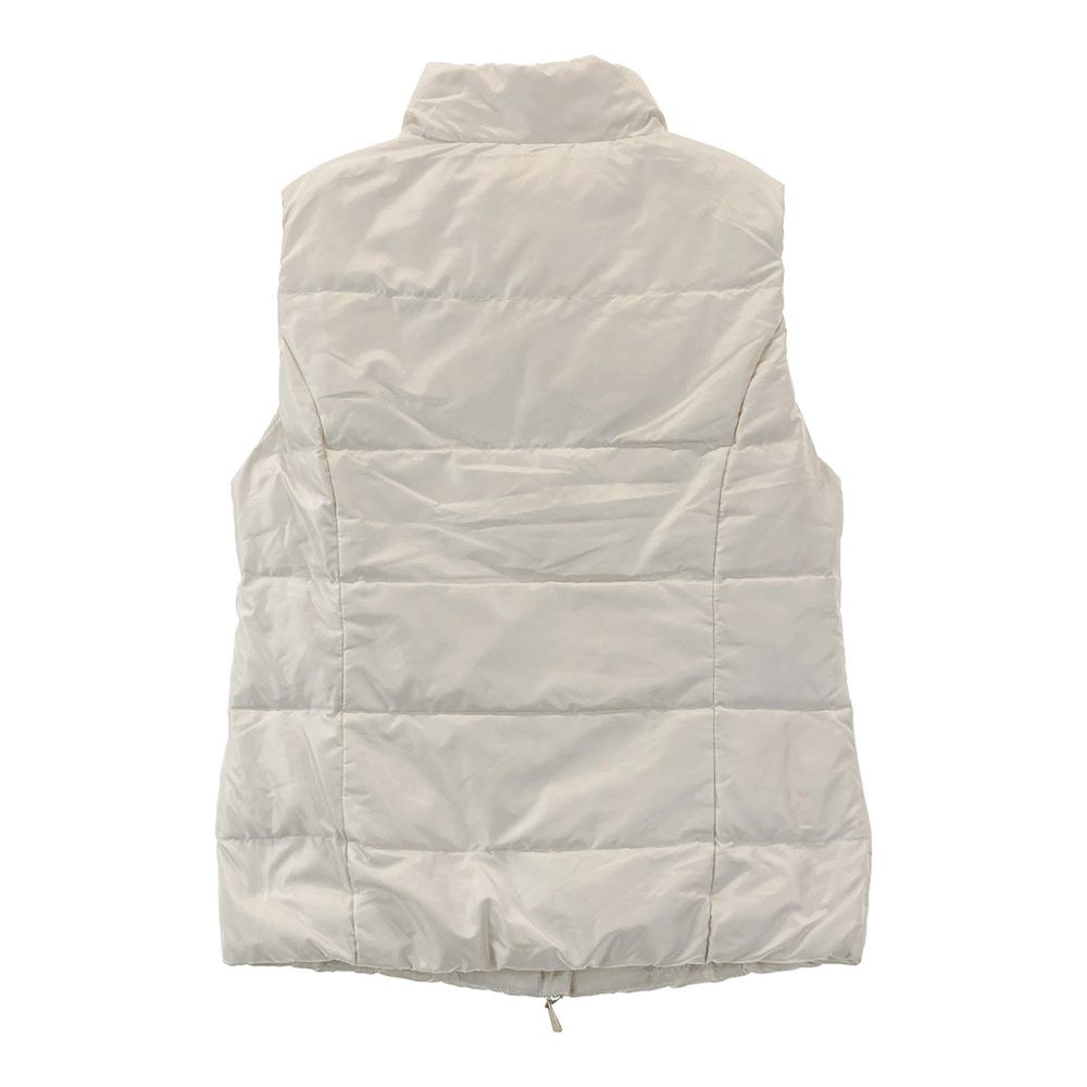 サイズ L JUN-ROPE ジュン アンド ロペ ダウンジップベスト ドット柄 ホワイト系 ゴルフウェア レディース ストスト