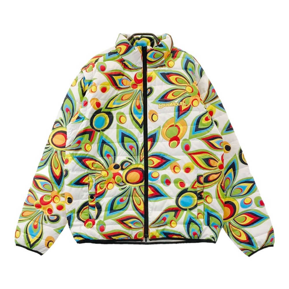 サイズ L LOUD MOUTH ラウドマウス 2WAY ダウンジャケット シャガデリック柄 ホワイト系 240101450036 ゴルフウェア メンズ ストスト