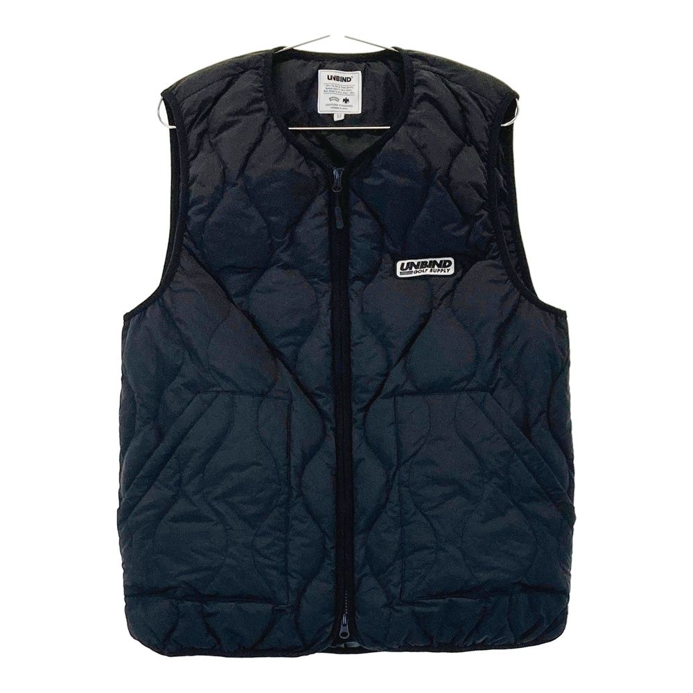 サイズ M UNBIND アンバインド キルティング ダウン ジップベスト ブラック系 240101556882 ゴルフウェア メンズ ストスト