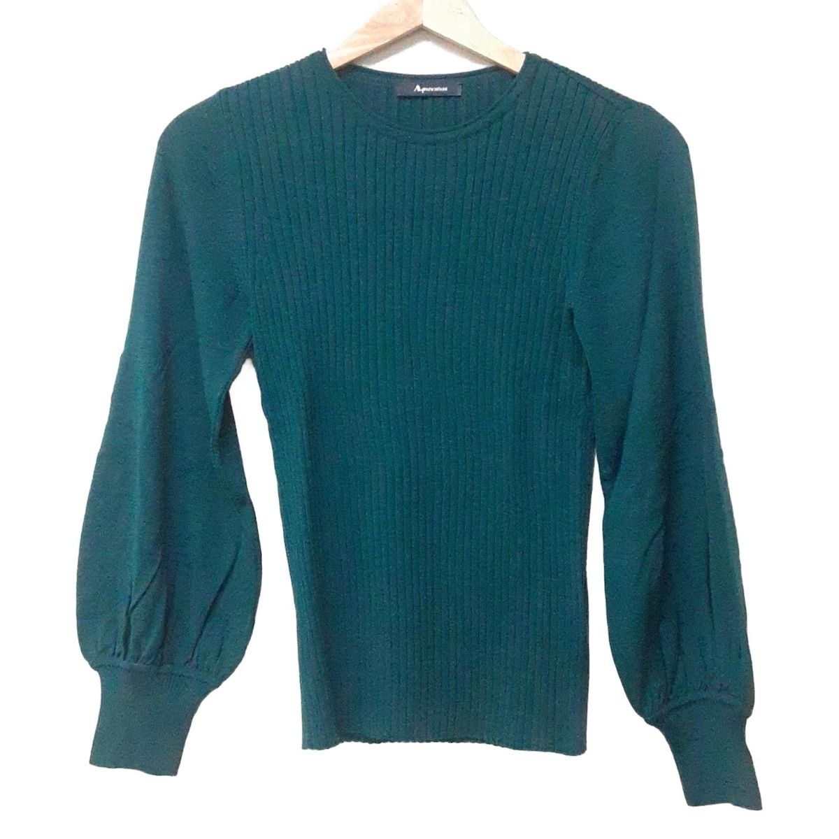 Aquascutum アクアスキュータム 長袖セーター サイズ8 M レディース - ブルーグリーン クルーネック