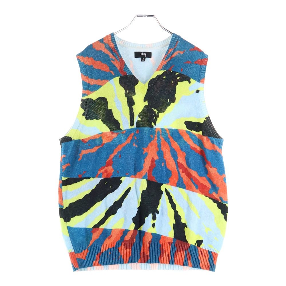 STUSSY ステューシー PRINTED SWEATER VEST 総柄 プリンテッド スウェットベスト マルチ