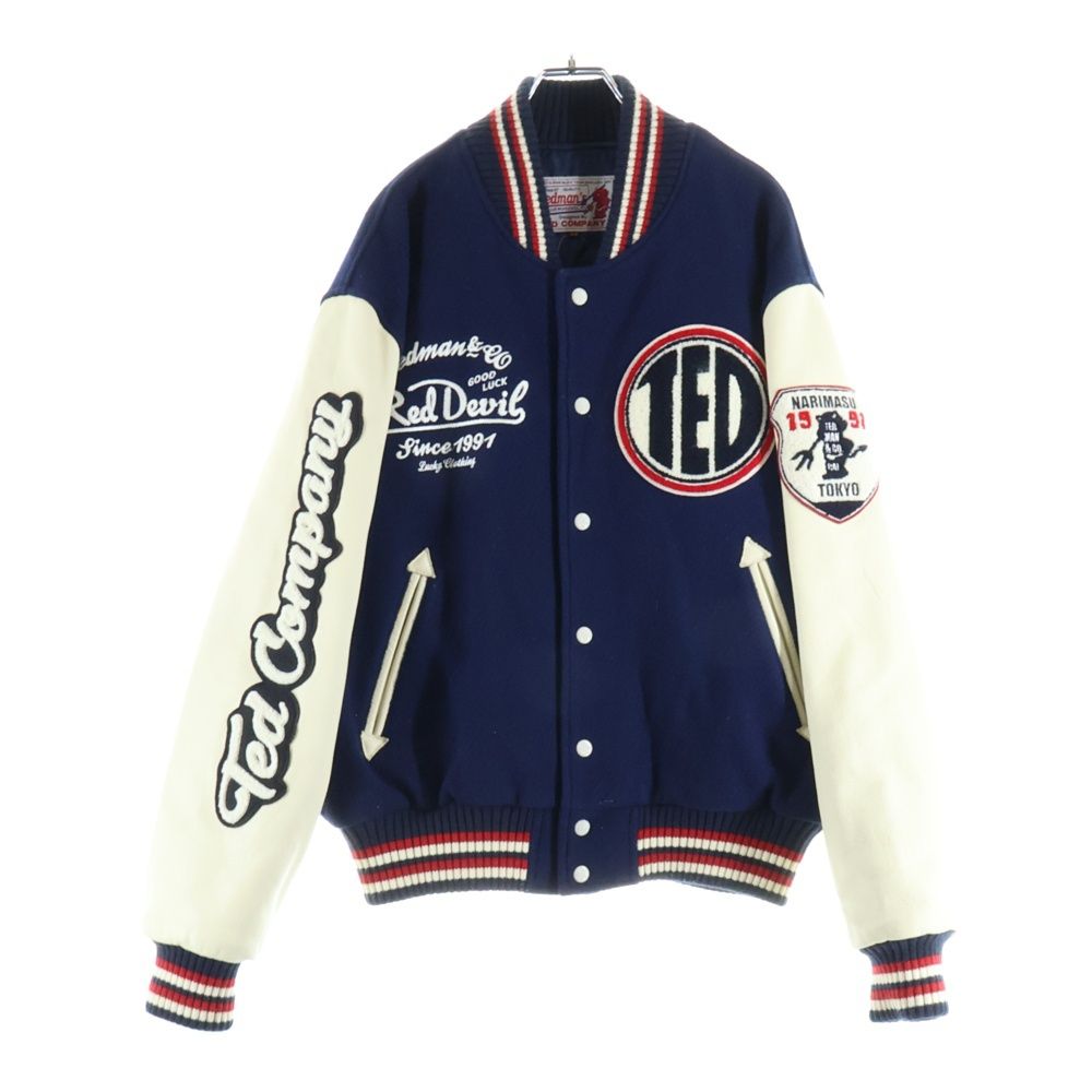 TEDMAN TED COMPANY テッドマン テッドカンパニー 200着 シリアルナンバー86 パイルパッチ スタジアム ジャンパー ブルゾン ジャケット ネイビー TDJ-18000