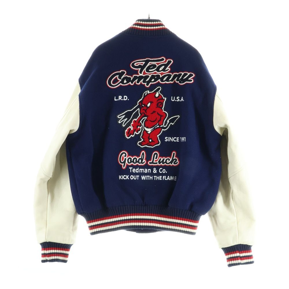 TEDMAN TED COMPANY テッドマン テッドカンパニー 200着 シリアルナンバー86 パイルパッチ スタジアム ジャンパー ブルゾン ジャケット ネイビー TDJ-18000