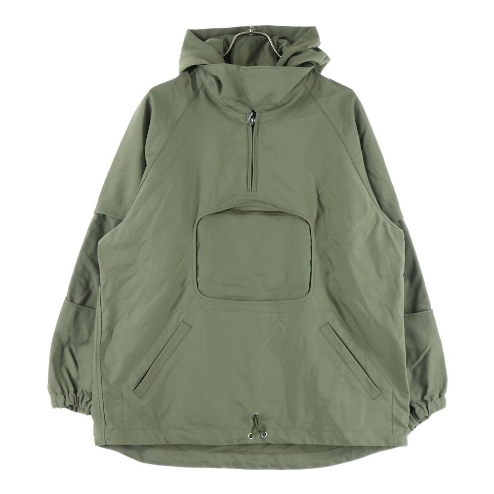 PHINGERIN フィンガリン WINDOW PARKA ウィンドーパーカー フード付 ハーフジッップジャケット カーキ PD-212-JK-081