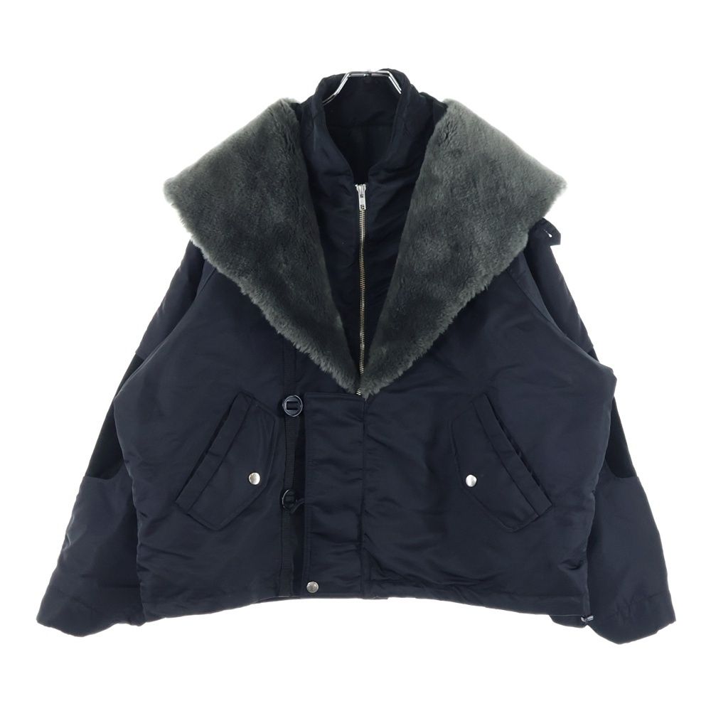 PHINGERIN フィンガリン 23AW FOLD BLOUSON HI-TWIL フォールドクシィジャケット ジップアップナイロンブルゾン ブラック PD-232-JK-021