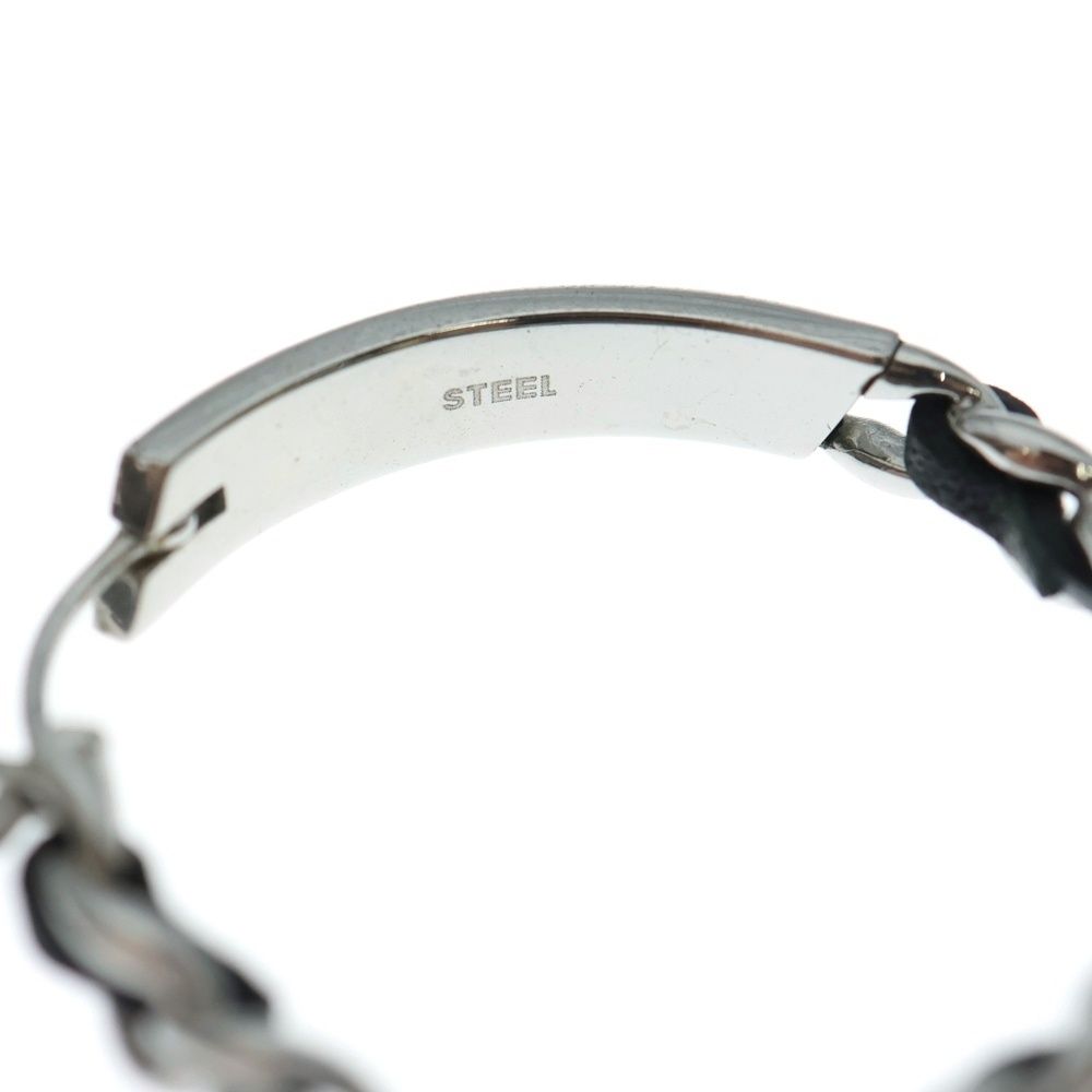 新品未使用 DIESEL ステンレススチール製 フープピアス シルバー ロゴ