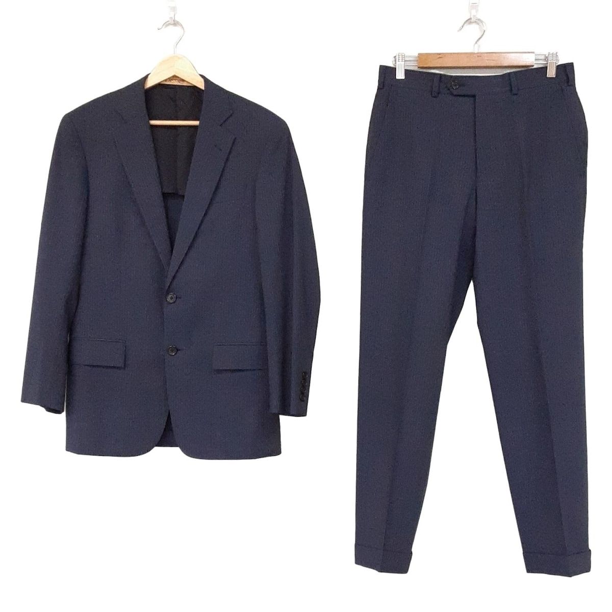 BrooksBrothers ブルックスブラザーズ シングルスーツ メンズ - ネイビー×ライトグレー ストライプ