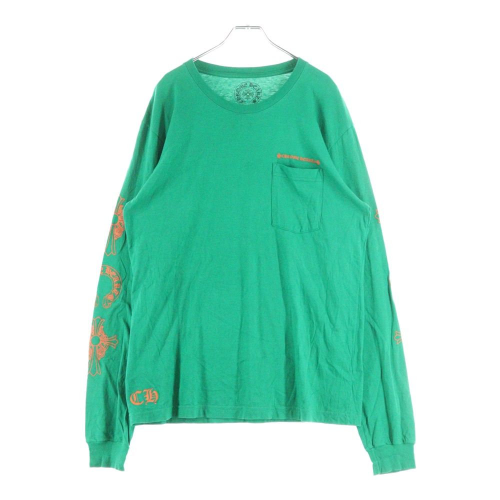 クロムハーツ サイズ:L CH L S 2 バックホースシュー袖グラデーションロゴ長袖カットソー 中古 NO05 CHROME HEARTS (クロムハーツ) CH L S バックCHクロス ホースシュー