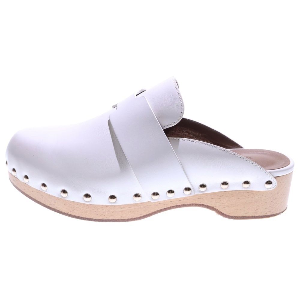 HERMES (エルメス) カリャ レザー サボ サンダル ミュール ホワイト