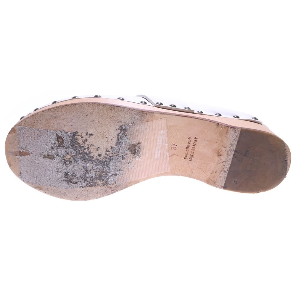 HERMES (エルメス) カリャ レザー サボ サンダル ミュール ホワイト