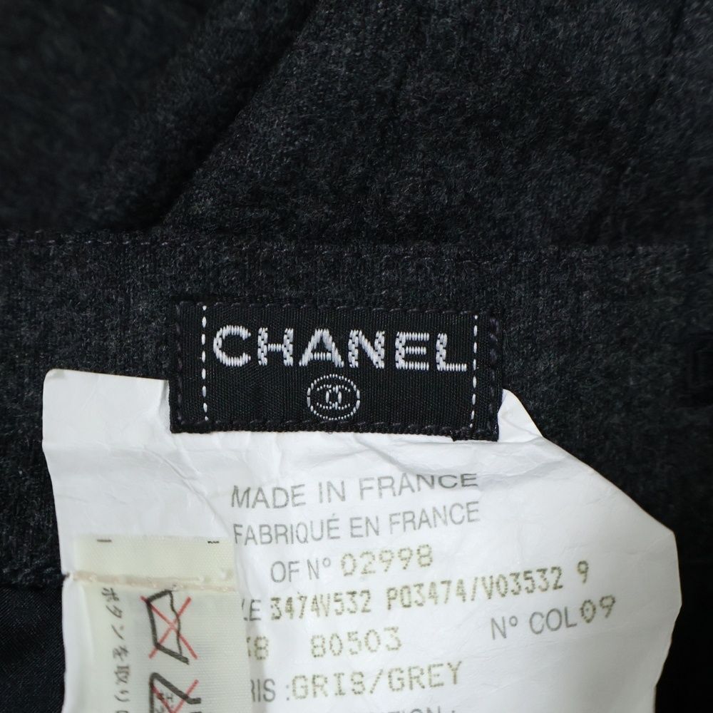 美品✨ シャネル ココボタン ミニスカート ウール 34 プリーツスカート CHANEL (シャネル) ココマークボタン ウール プリーツ ミニスカート