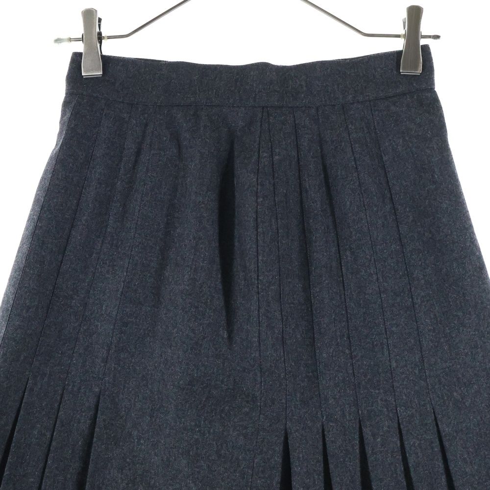 【良品】CHANELシャネルウールスカート　チャコールグレー CHANEL (シャネル) ココマークボタン ウール プリーツ ミニスカート