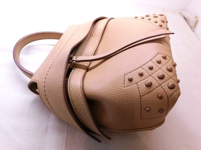 TOD S トッズ ウェーブ ミニバックパック リュック ハンドバッグ ショルダーバッグ 3way レザー ベージュ系 7J ニム100