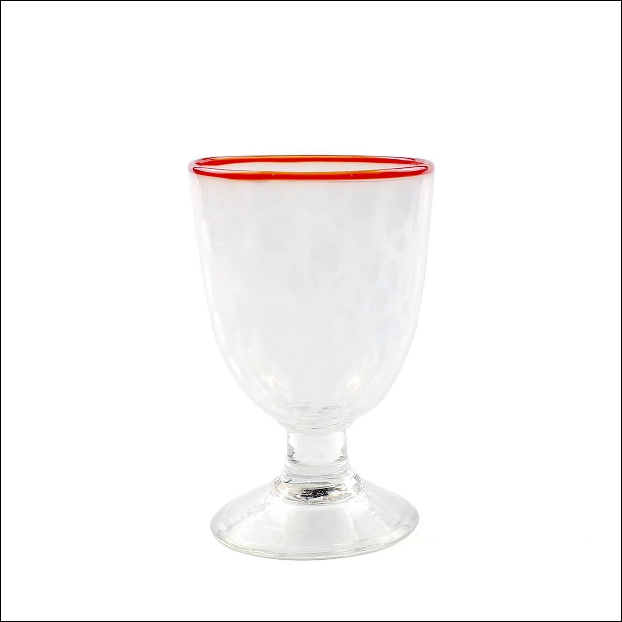 Stemglass Blown glass Dots Clear White Red 大正時代 大正ガラス 吹きガラス ドット ステムグラス ヴィンテージ ホワイト クリア レッド 1910s-20s
