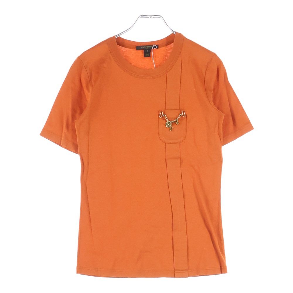LOUIS VUITTON ルイヴィトン 09AW モノグラム チャーム ポケット クルーネック 半袖Tシャツ カットソー オレンジ レディース RW092W WPTS05 JB1