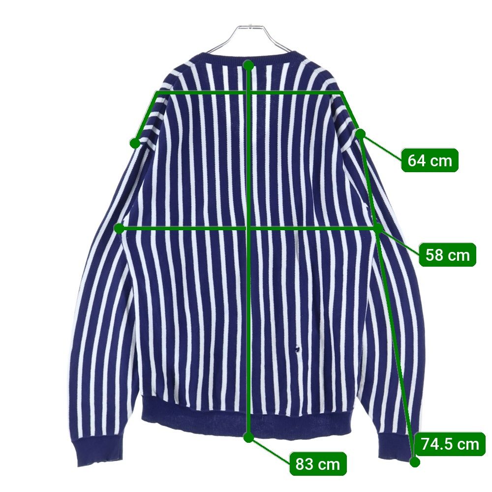 Christian Dior (クリスチャンディオール) Vネック ストライプ ニット