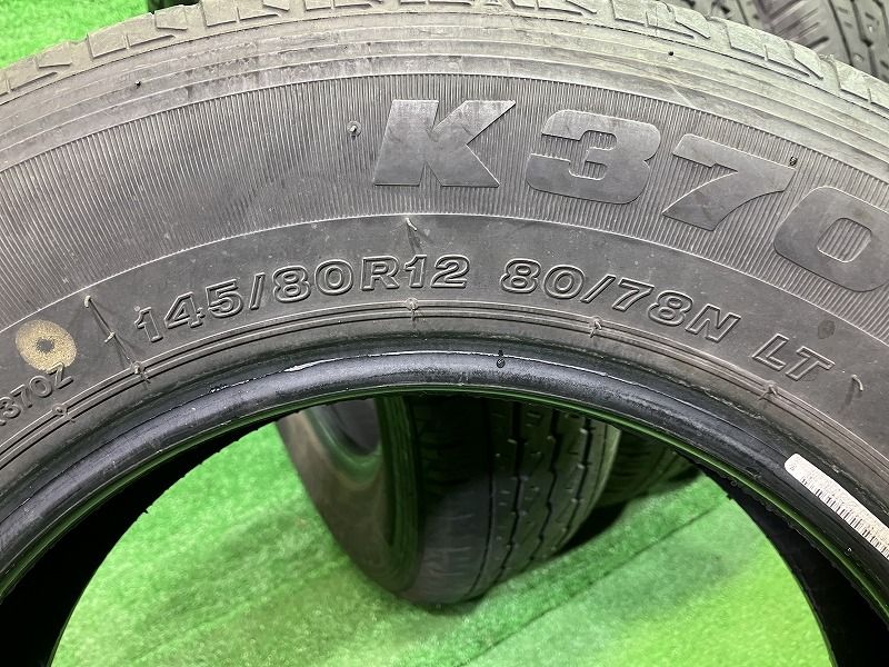  サマー ブリヂストン K 370 145 80 R 12 78 NLT 4本 3ミリ 13インチ サマータイヤ ノーマルタイヤ