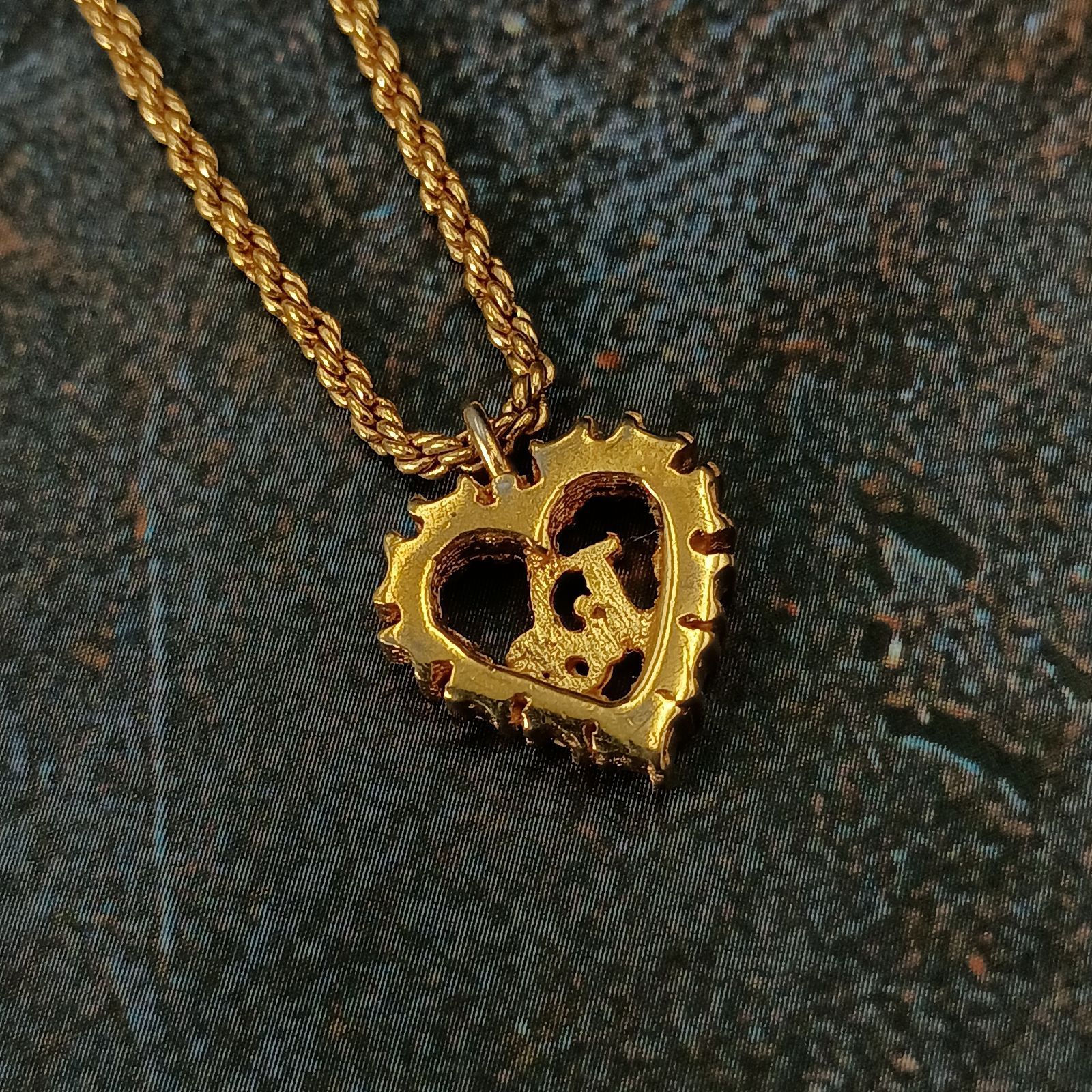 Christian Dior ディオール ハートネックレス ラインストーン ゴールド