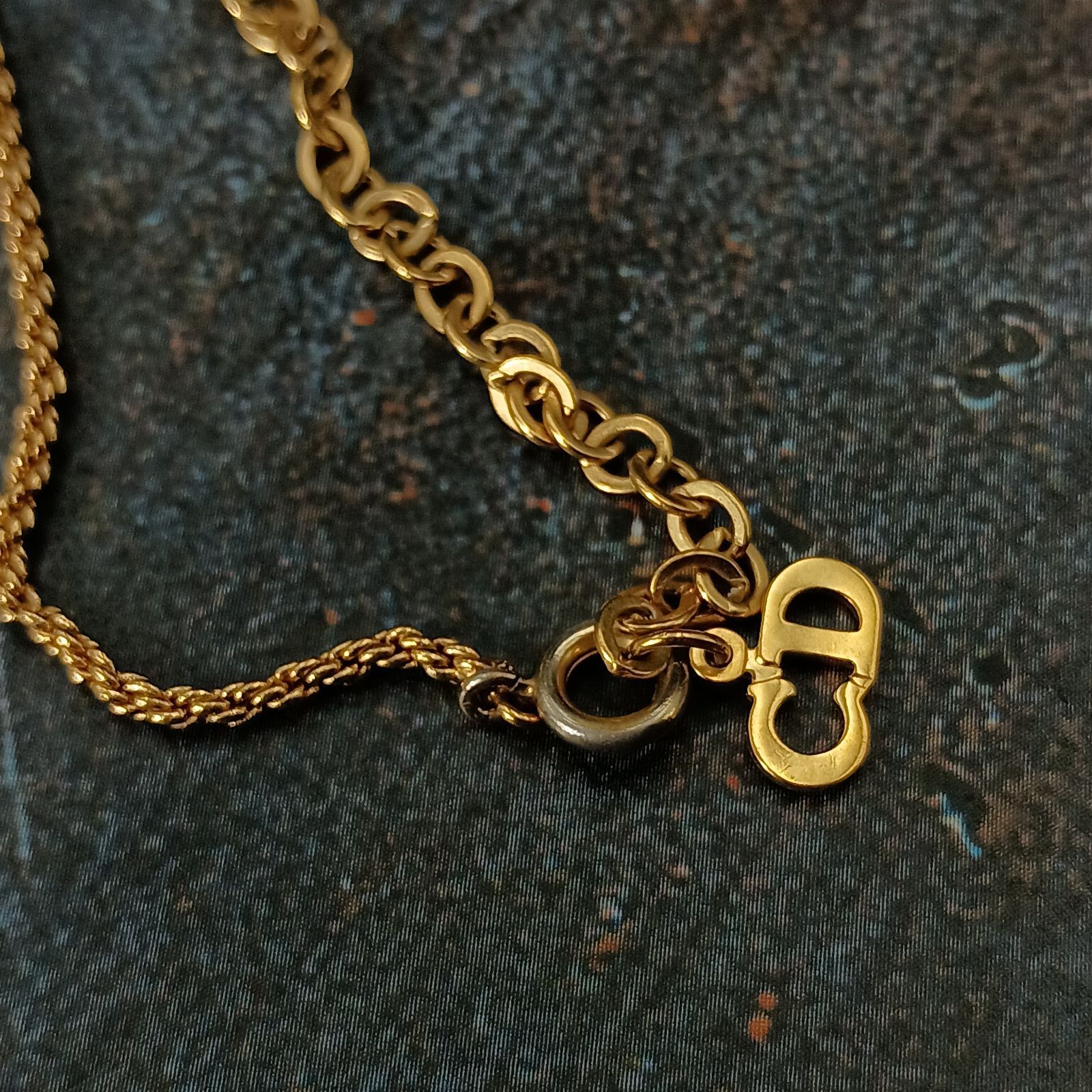 Christian Dior ディオール ハートネックレス ラインストーン ゴールド