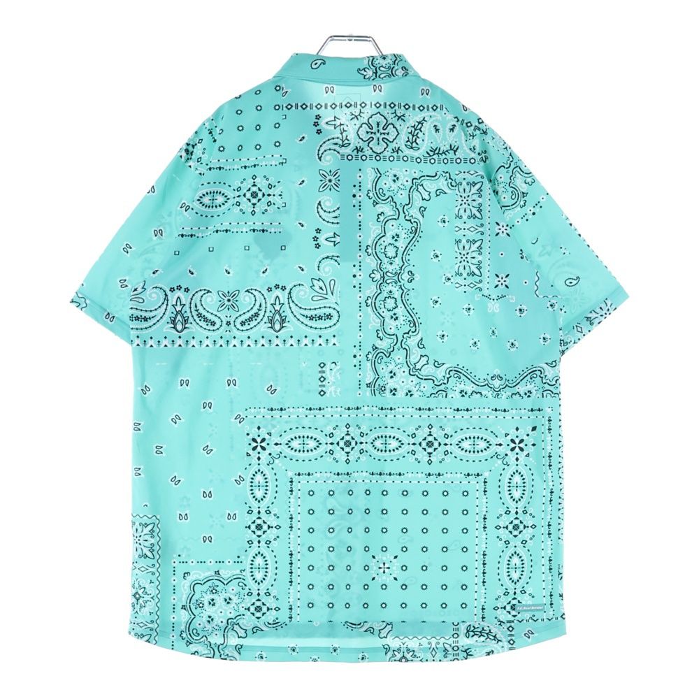 F.C.R.B. F.C.Real Bristol FCRB エフシーアールビー エフシー ルブリストル 胸ロゴワッペン バンダナ総柄 半袖ポロシャツ ライトグリーン FCRB-230036