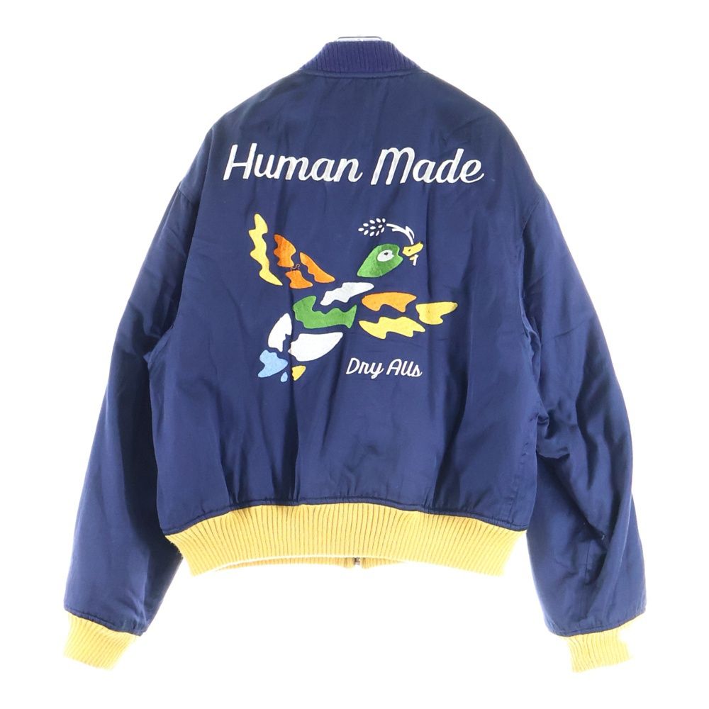 HUMAN MADE ヒューマンメイド 21SS グラフィック サテン ブルゾンジャケット ネイビー