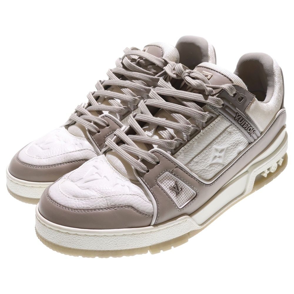 LOUIS VUITTON ルイヴィトン LVトレイナーライン モノグラムレザーローカットスニーカー ホワイト グレー VL0271