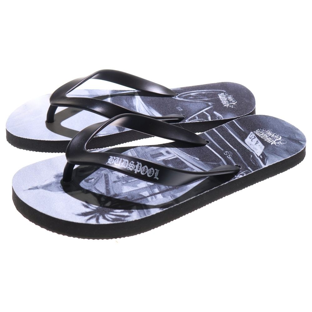 BUDSPOOL バッズプール × TAKUYA KAMIOKA ART WORK PRINT SANDALS タクヤ カミオカ アートワーク プリント ビーチ サンダル ブルー