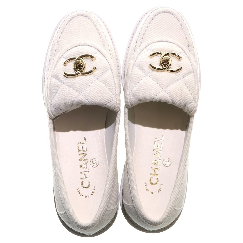 CHANEL (シャネル) ココマーク マトラッセ デニム ローファー シューズ