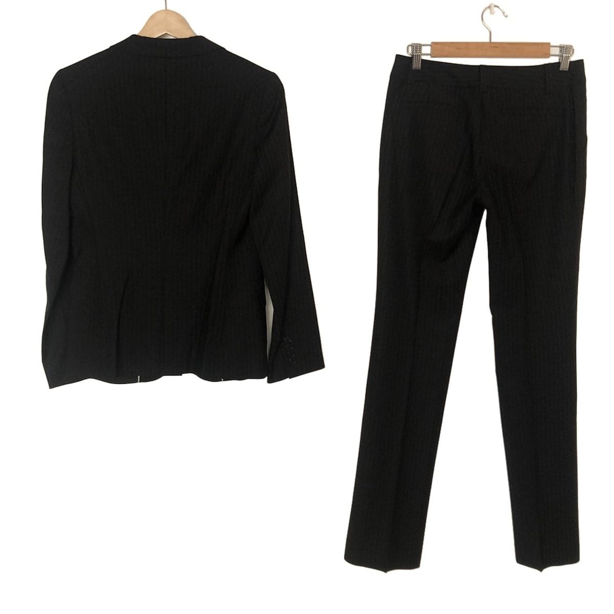 23区 ニジュウサンク レディースパンツスーツ レディース - 黒 ストライプ