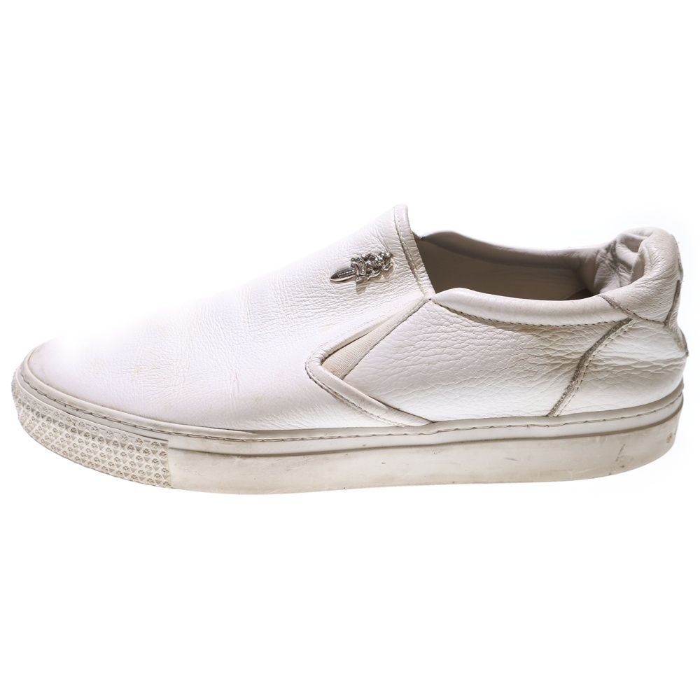 CHROME HEARTS クロムハーツ SLIP ON スリッポン CHプラス レザーパッチ ダガー ローカットスニーカー ホワイト