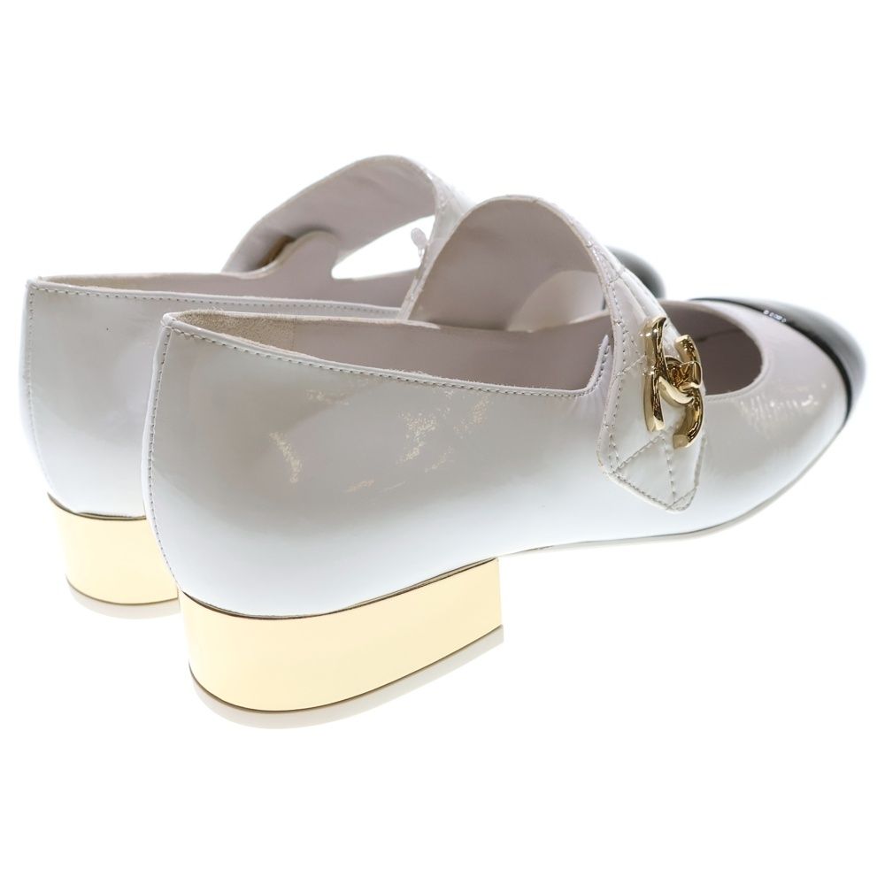 CHANEL (シャネル) ココマーク バイカラー パテントレザーパンプス