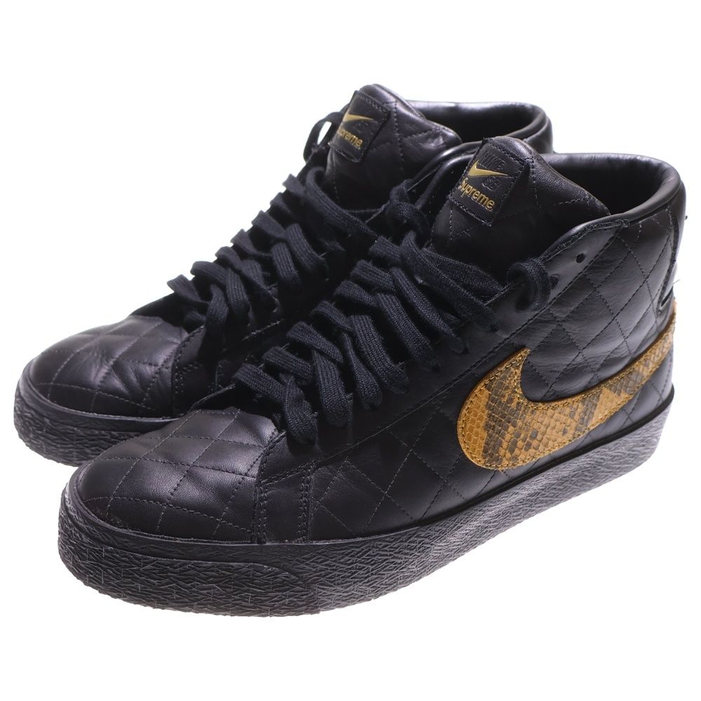 NIKE SB ナイキエスビー 22AW×SUPREME ZOOM BLAZER MID DV5078-001 シュプリーム ズーム ブレーザー ミッドカットスニーカー ブラック US10 28.0cm