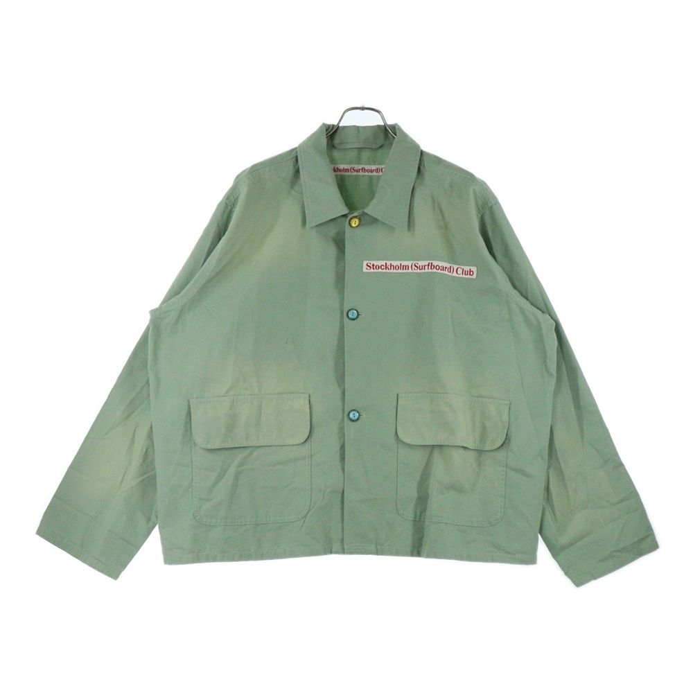 NO BRAND ノーブランド STOCKHOLM SURFBOARD CLUB ストックホルムサーフボードクラブ COACH JACKET コーチ ロゴエンブロイダリー ジャケット グリーン
